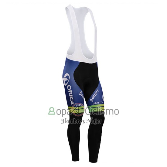 Orica Verdeedge Ropa Ciclismo Culotte Largo 2014 Mangas Largas Blanco y Azul